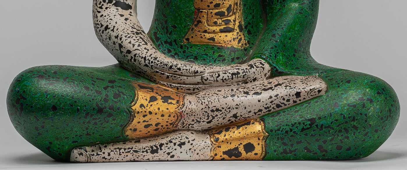 Escultura de Buda - Estatua de Buda de madera de estilo jemer antiguo Dhyana Meditation Mudra - 54cm/22 "