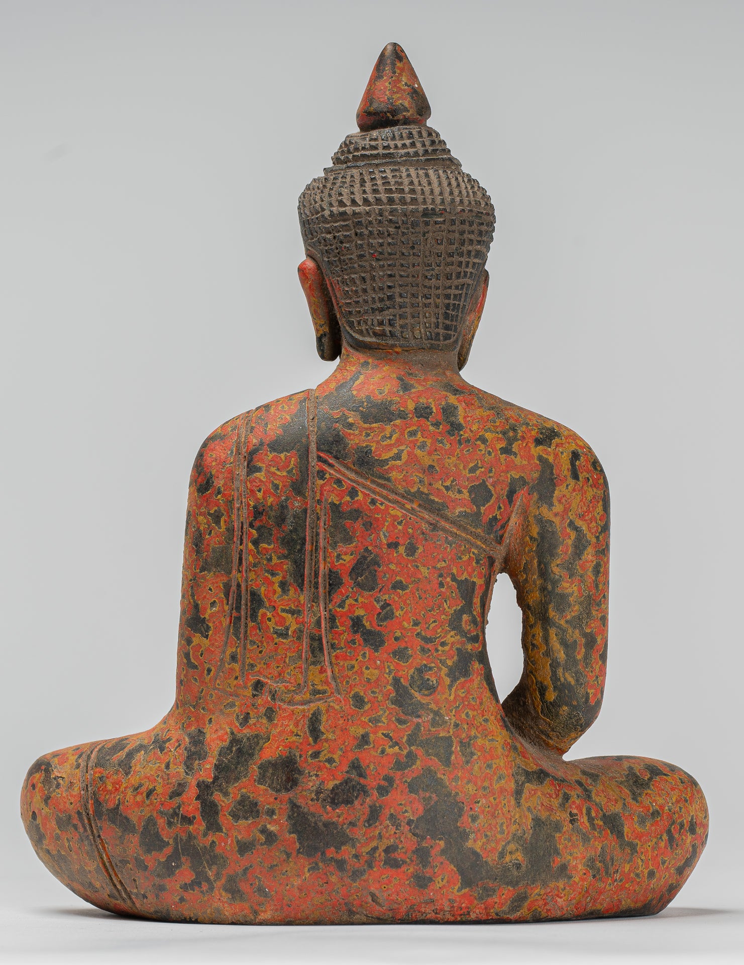 Escultura de Buda - Estatua de Buda de madera de estilo jemer antiguo Dhyana Meditation Mudra - 21 cm/8 "