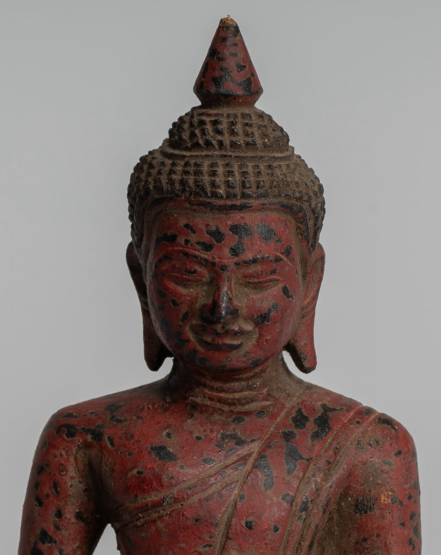 Buddha -Skulptur - antiker Khmer -Holz -Holz Sitzen Buddha Statue Dhya ...