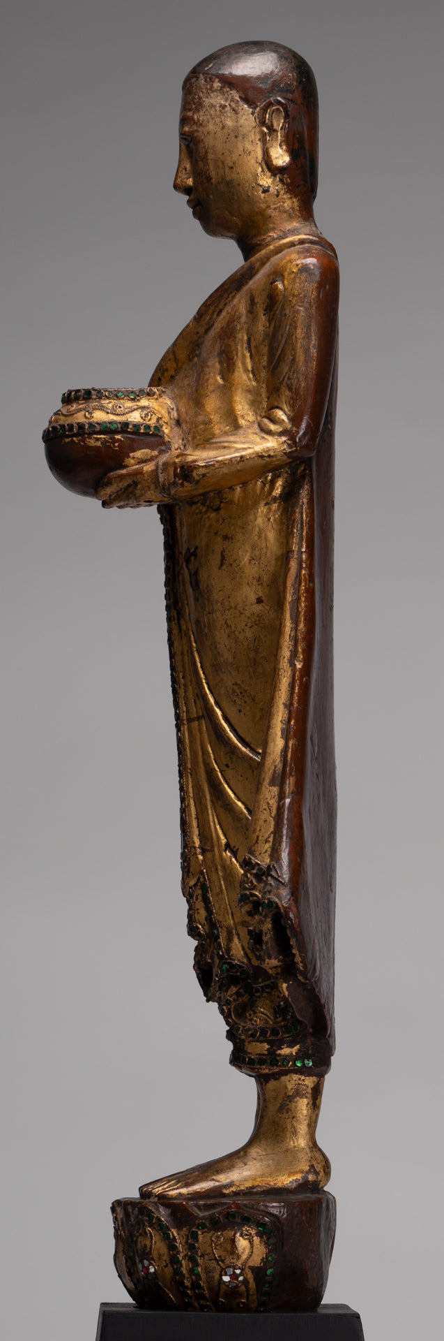 Estatua de Mandalay Monk de estilo birmano antiguo de estilo birmano - 90 cm/36 "