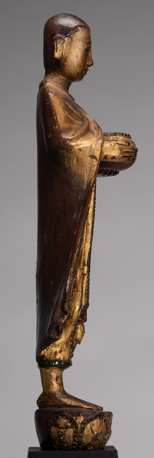 Estatua de Mandalay Monk de estilo birmano antiguo de estilo birmano - 90 cm/36 "