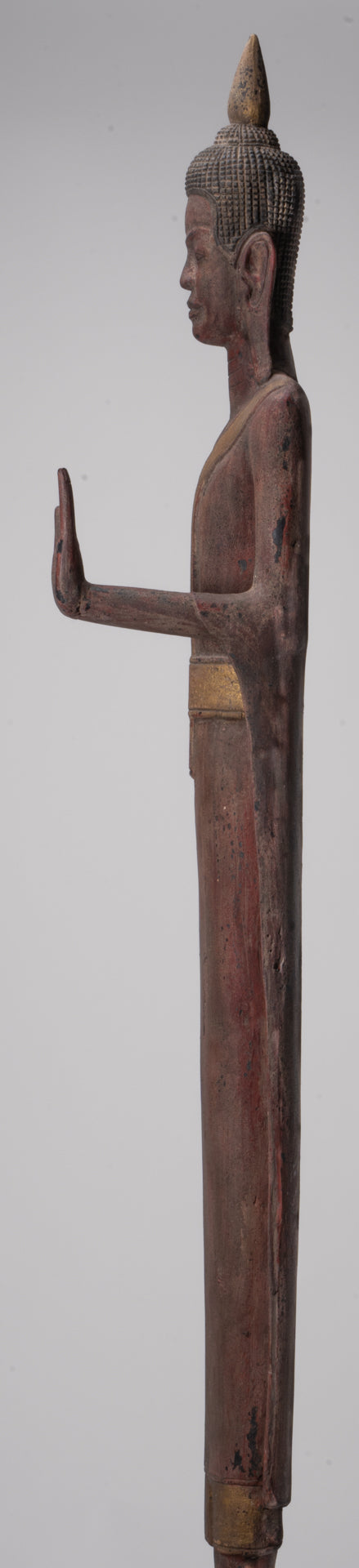 Grande statue de Bouddha - Antique Khmer Style Wood Protection Standing Lundi Bouddha Statue - 163 cm / 65 "