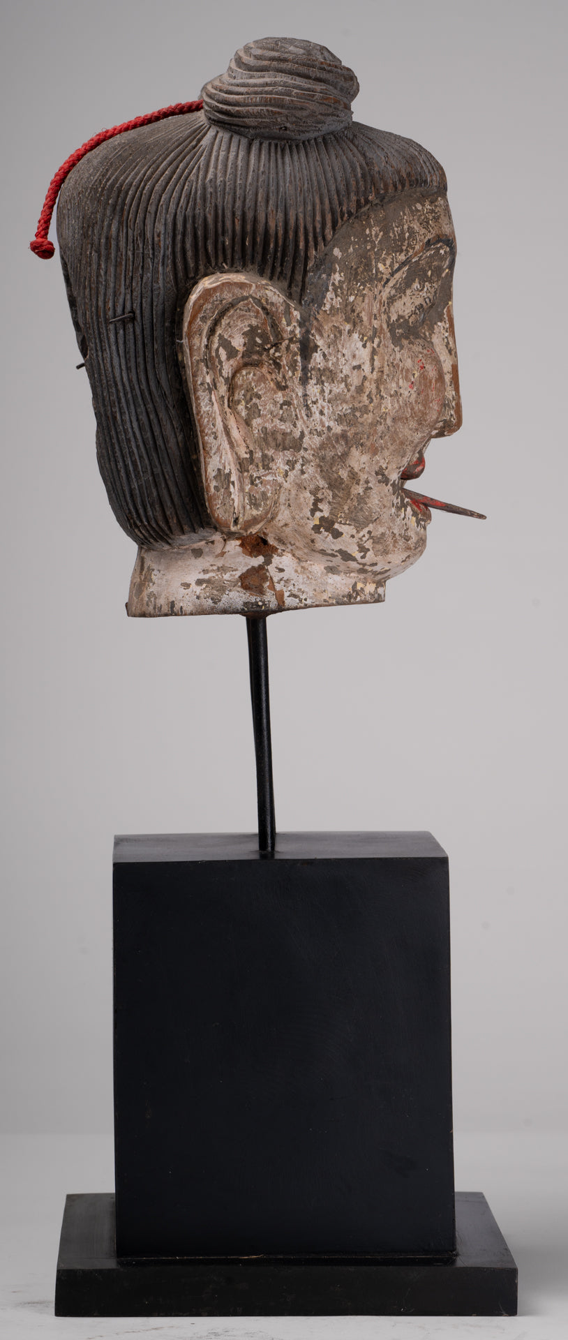 Antique Puppet Statue - Antique Burmese Style Painted Wood Puppet Head - 49cm/20"