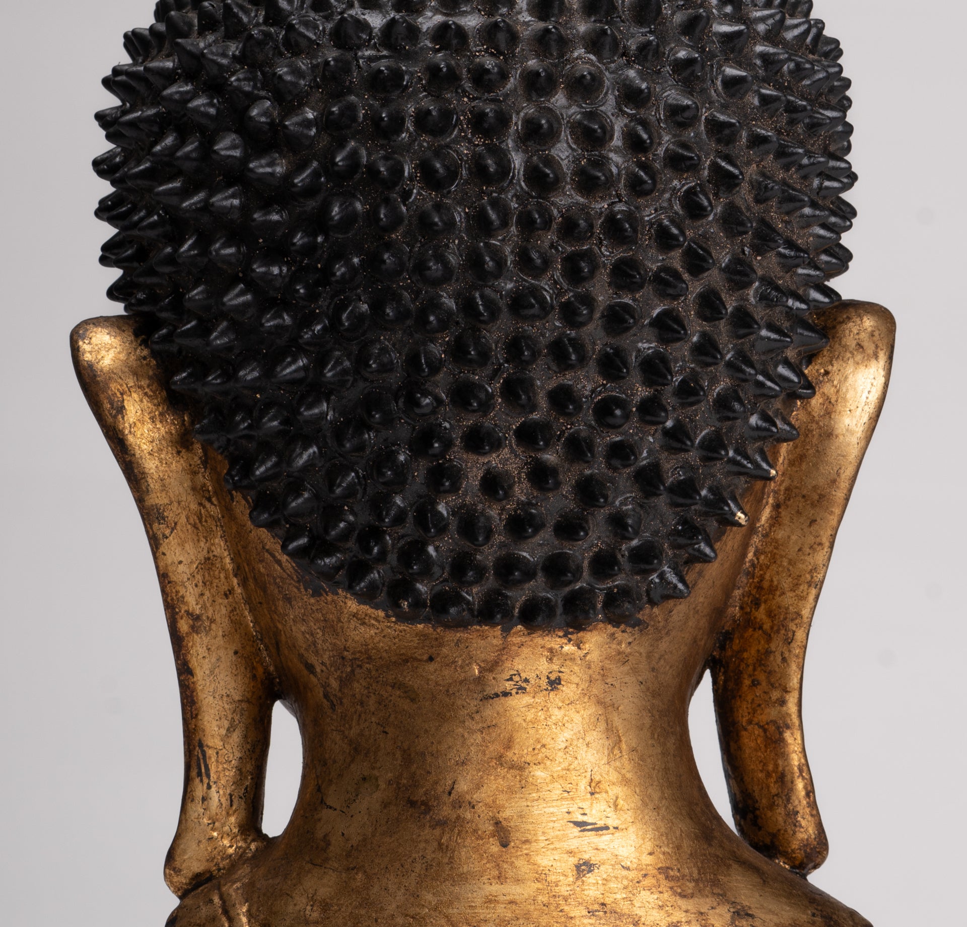 Antique Burmese Style Shan Gold Lacquer Buddha Head - 56cm/22"