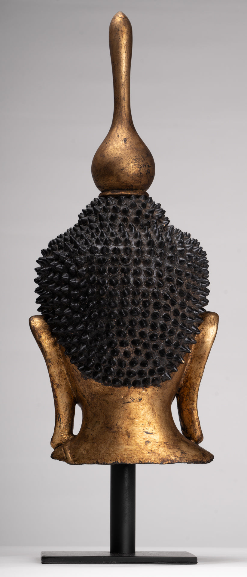 Antique Burmese Style Shan Gold Lacquer Buddha Head - 56cm/22"