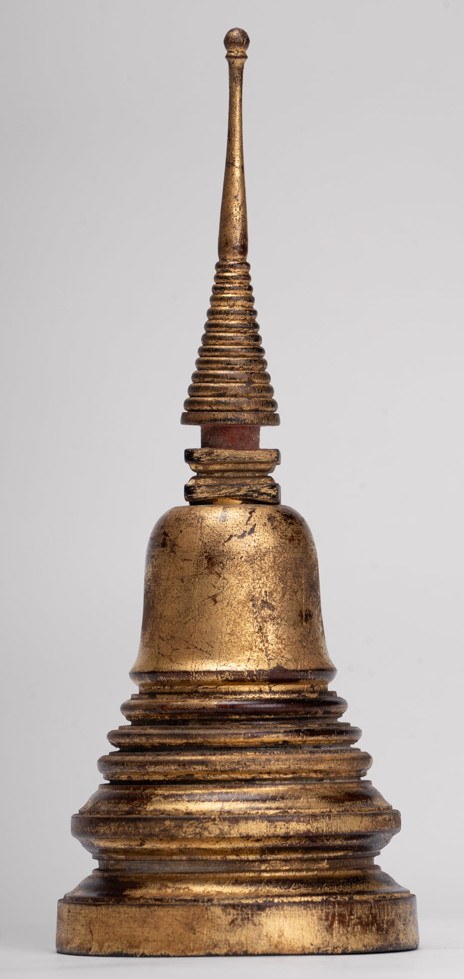 Buddhist Stupa - Antique Thai Style Wood Nirvana Stupa or Chedis - 26cm/10"