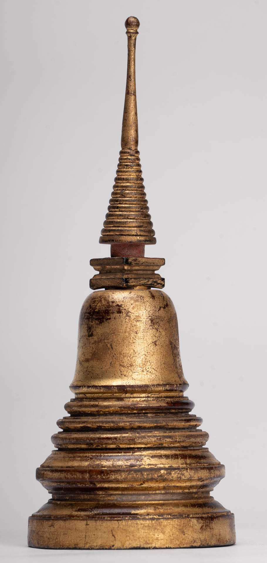 Buddhist Stupa - Antique Thai Style Wood Nirvana Stupa or Chedis - 26cm/10"