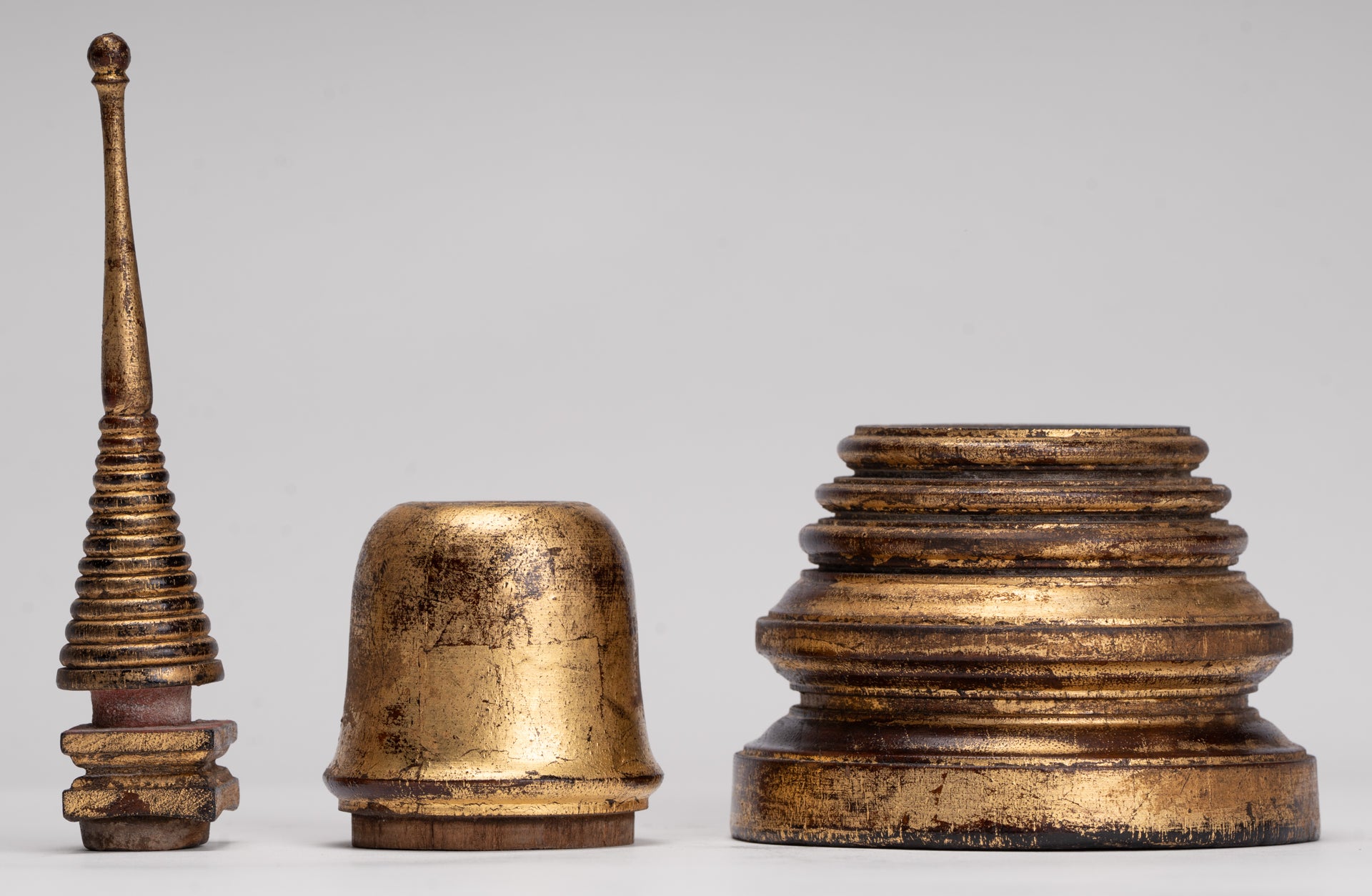 Buddhist Stupa - Antique Thai Style Wood Nirvana Stupa or Chedis - 26cm/10"