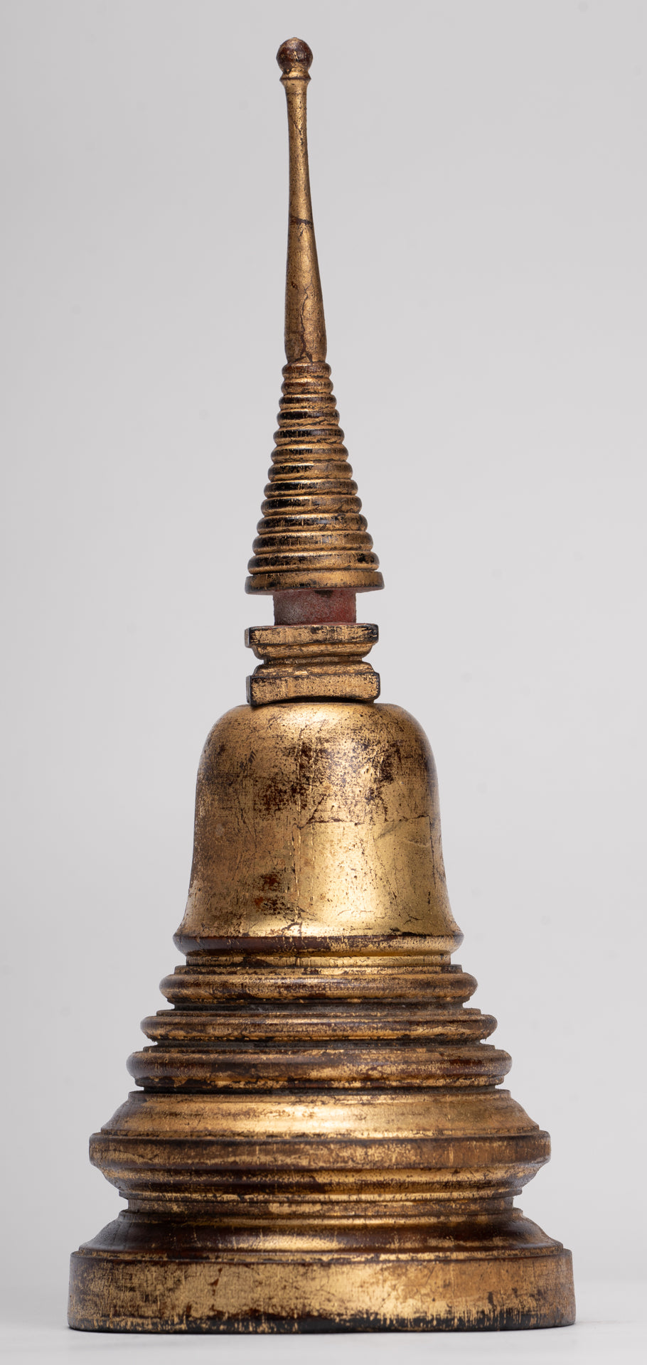 Buddhist Stupa - Antique Thai Style Wood Nirvana Stupa or Chedis - 26cm/10"