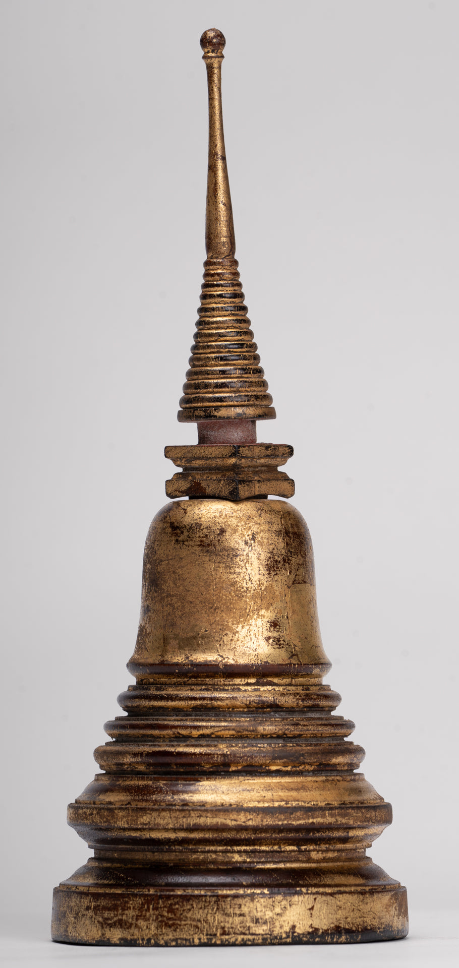 Buddhist Stupa - Antique Thai Style Wood Nirvana Stupa or Chedis - 26cm/10"