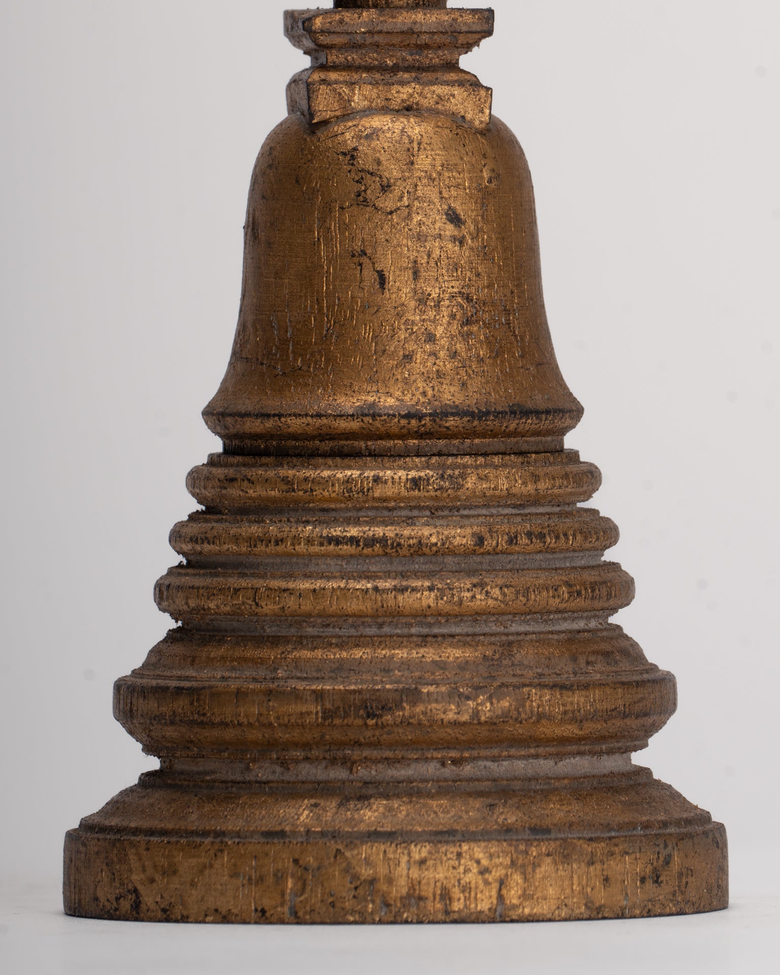 Buddhist Stupa - Antique Thai Style Wood Nirvana Stupa or Chedis  - 20cm/8"