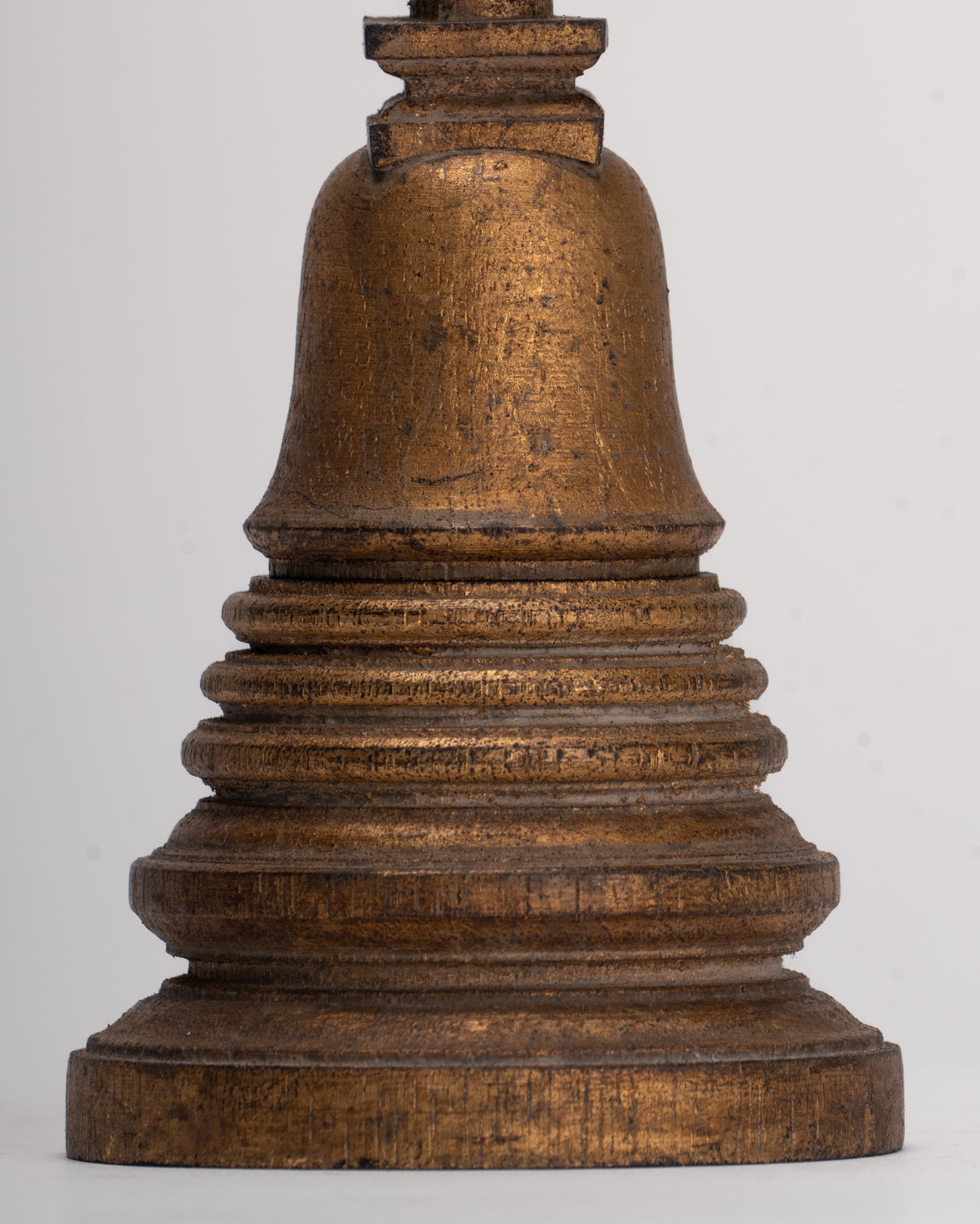 Buddhist Stupa - Antique Thai Style Wood Nirvana Stupa or Chedis  - 20cm/8"
