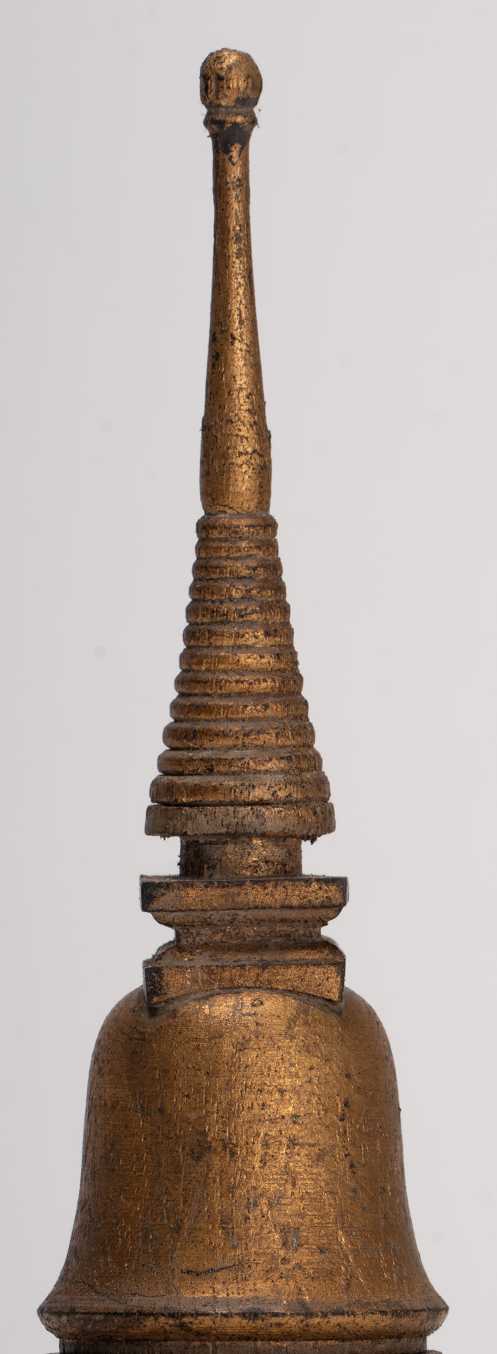 Buddhist Stupa - Antique Thai Style Wood Nirvana Stupa or Chedis  - 20cm/8"