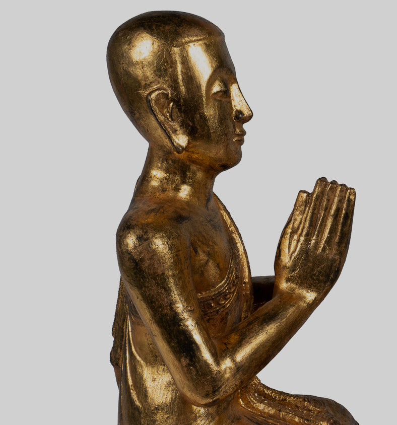 Estatuas de discípulos antiguos - Estatua de los discípulos de Buda de estilo birmano antiguo de estilo birmano (par) - 50 cm/20 "