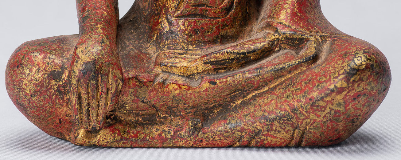 Estatua de Buda - Estatua de Buda de la Madera de Madera Asia ASIA ASIA ASIA ASIA - 21cm/8 "