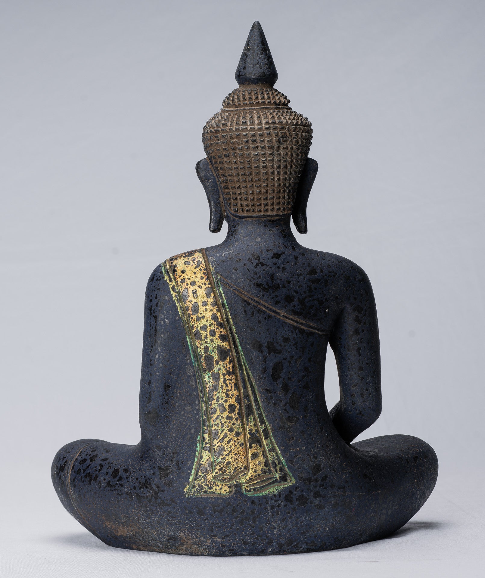 Buddha Skulptur-Antique Khmer Stil Holz sitzend Buddha Statue Dhyana Meditation Mudra-40cm/16 "