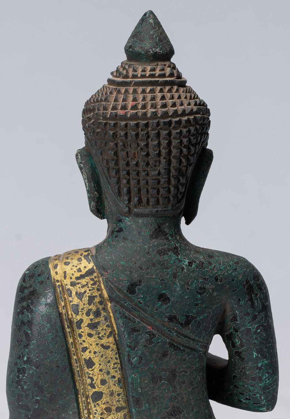 Escultura de Buda - Buda - Estatua de buda de madera de estilo jemer antiguo de estilo jemer enseñando mudra - 20 cm/8 "