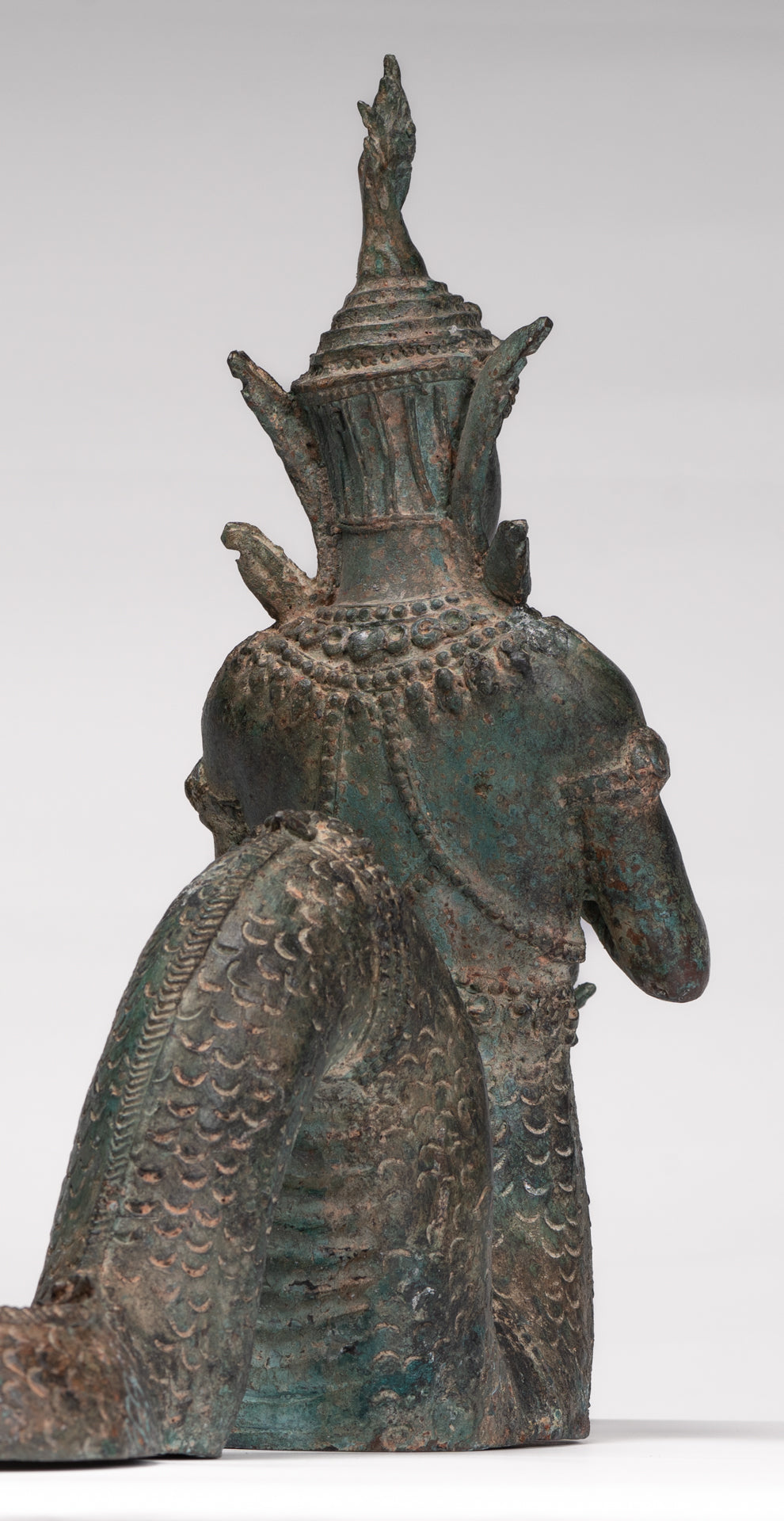 Naga Statue - Antique Thai Style Bronze Female Deity with Naga Tail Statue - 41cm/16"