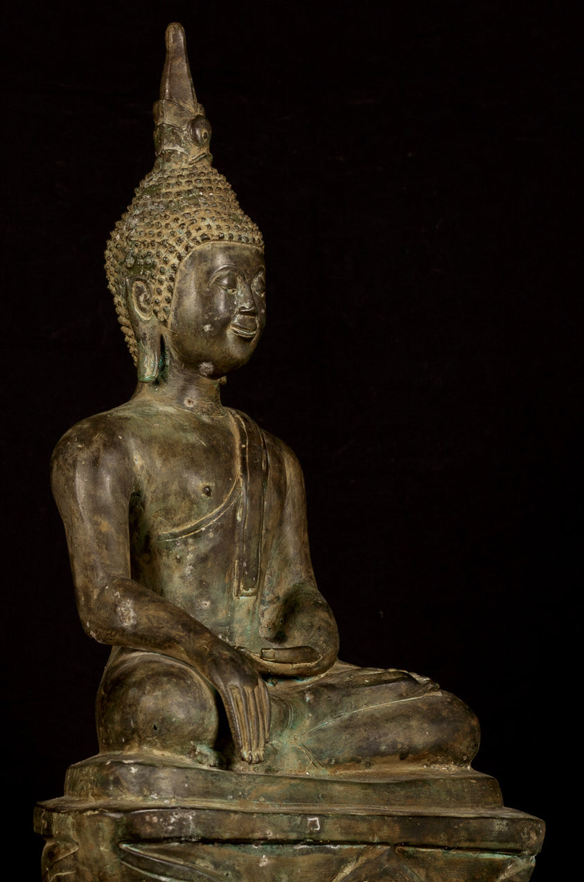 Buddha-Statue – groß, antik Laos Style Erleuchtungs-Buddha-Statue – 61 cm
