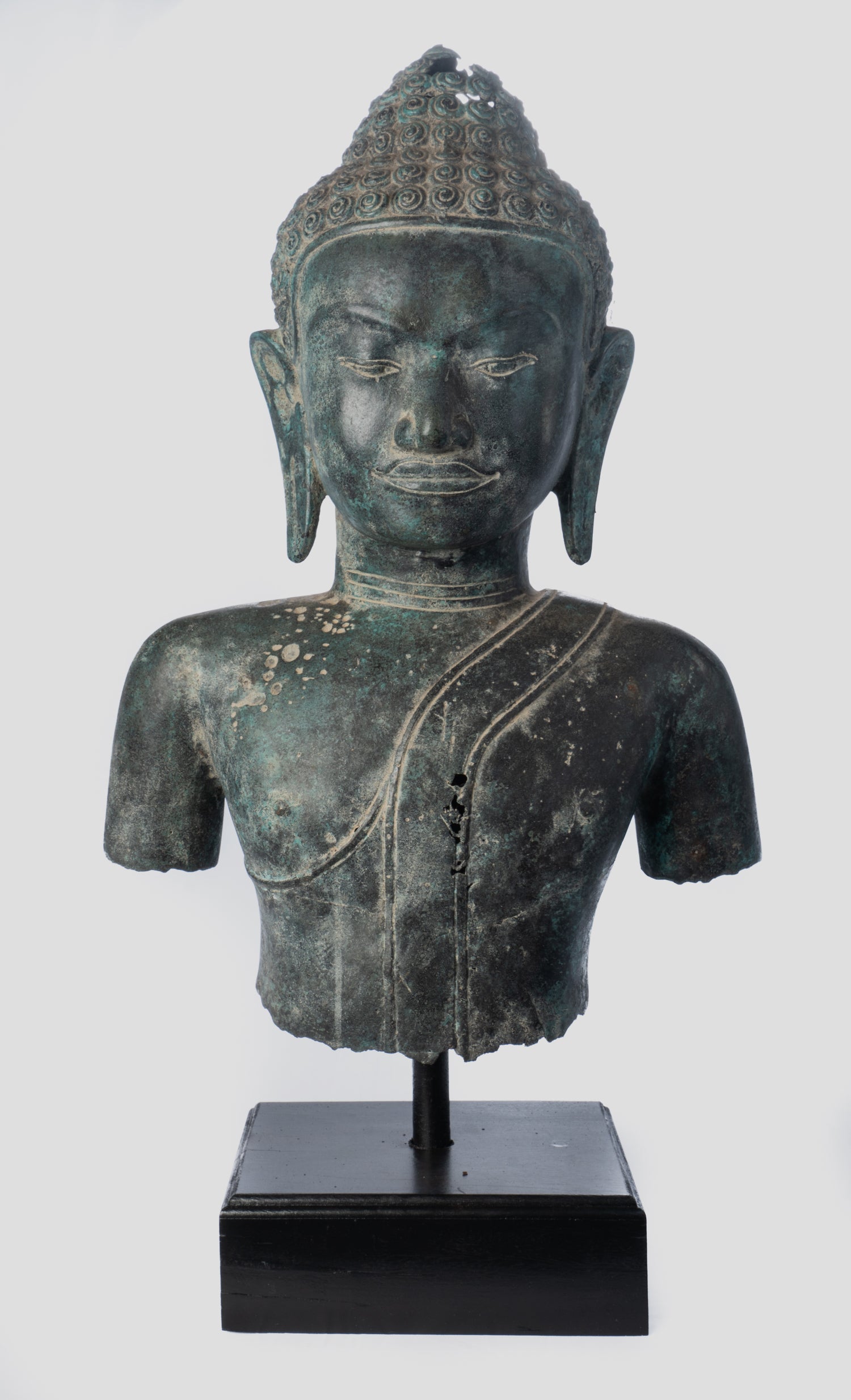 Buddha-Statue – Antik-Thai-Stil, Südostasien, Gautama-Buddha-Torso-Statue – 67 cm/27 Zoll