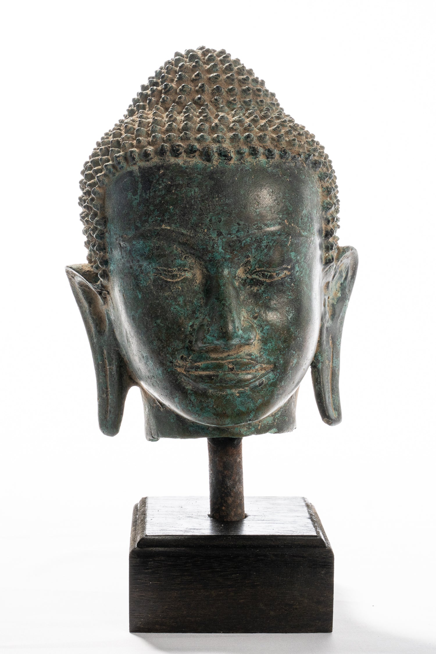 Statua Buddha - Statua della testa di bronzo di bronzo bronzo di bronzo thailandese - 35 cm/14 "