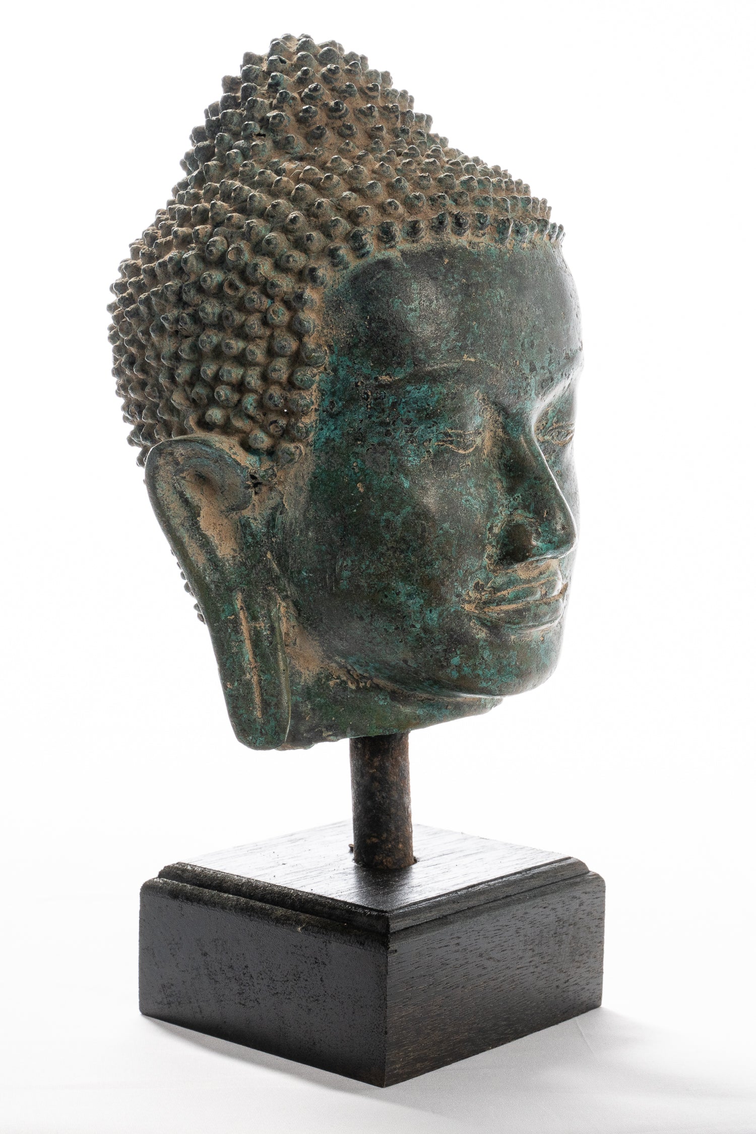 Statua Buddha - Statua della testa di bronzo di bronzo bronzo di bronzo thailandese - 35 cm/14 "