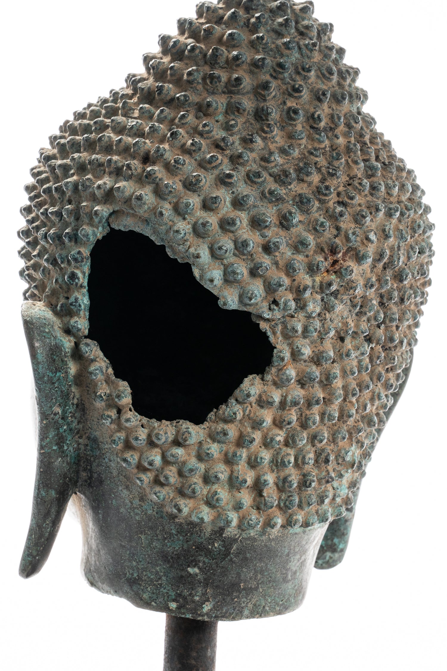 Statua Buddha - Statua della testa di bronzo di bronzo bronzo di bronzo thailandese - 35 cm/14 "