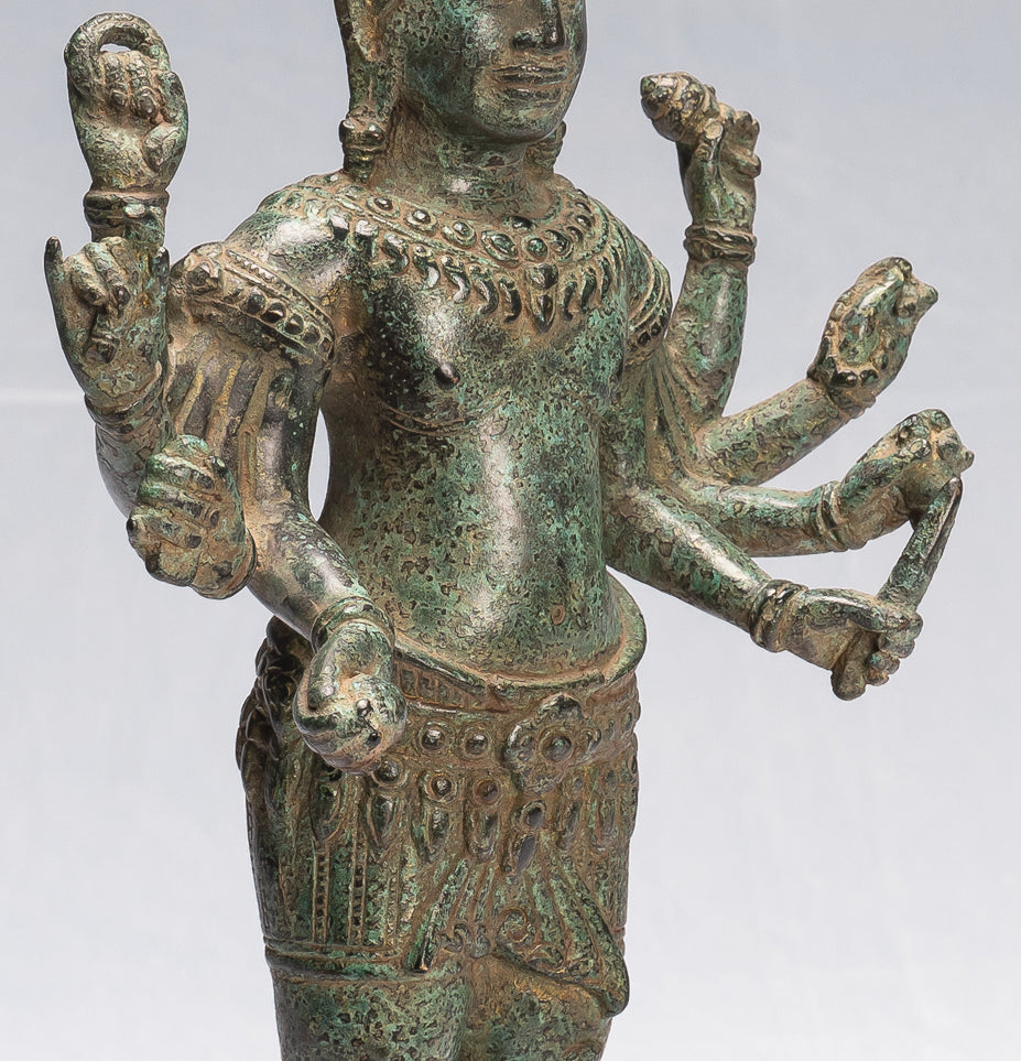 Antique Khmer Style Bronze Angkor Wat Style Lokeshvara Statue-37cm/15 "