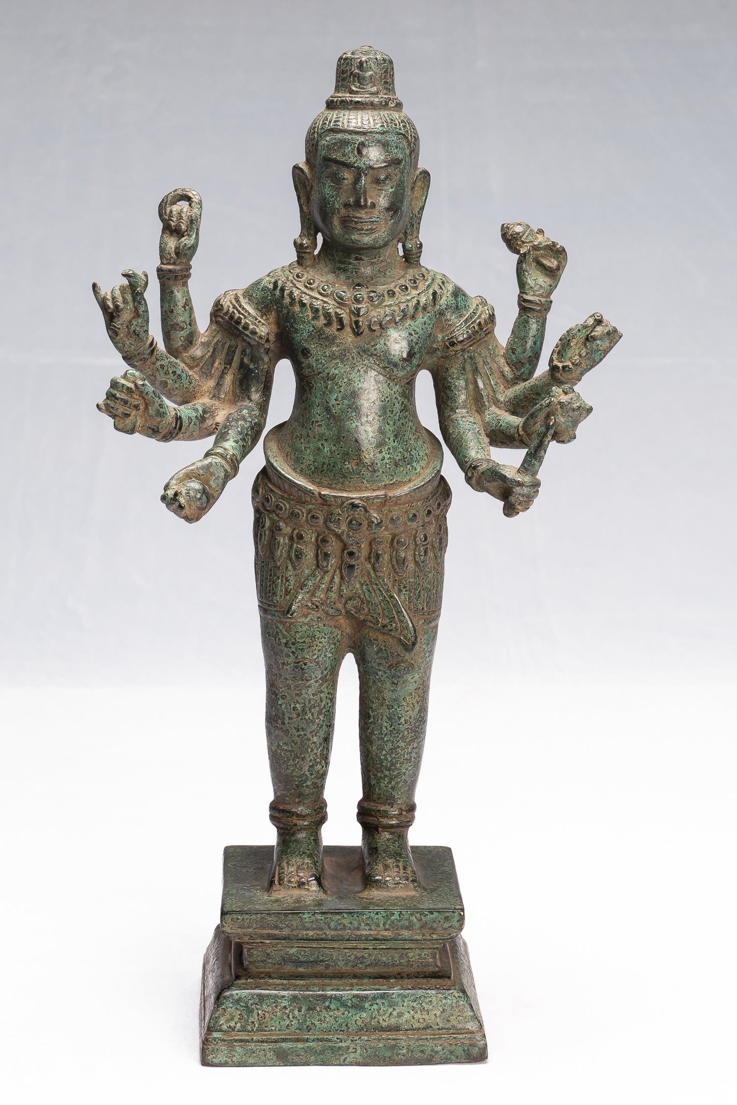 Antique Khmer Style Bronze Angkor Wat Style Lokeshvara Statue-37cm/15 "