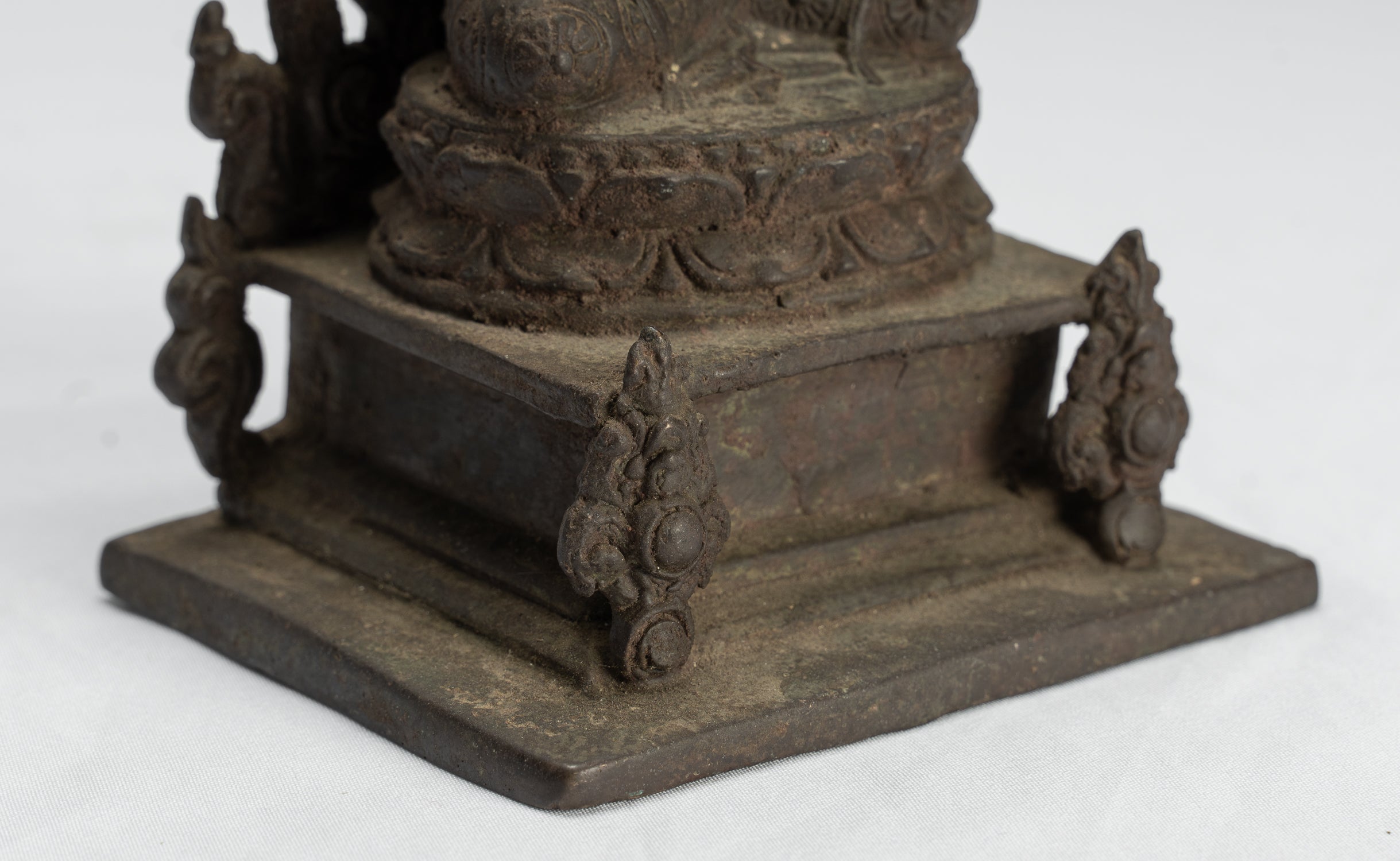 Estatua de Ganesha - Estatua de Ganesha indonesia de bronce de estilo javanés antiguo - 18 cm/7 "