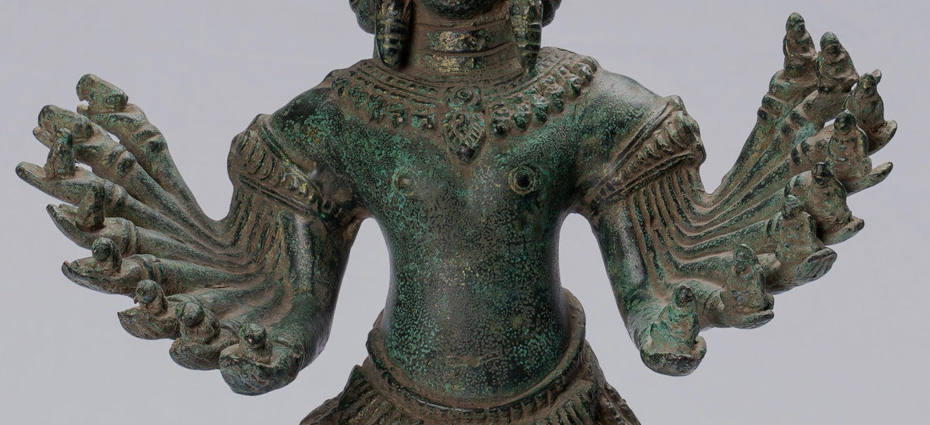Antike Khmer Style stehend Bronze Angkor Wat Hevajra Statue-59cm/24 " Tall