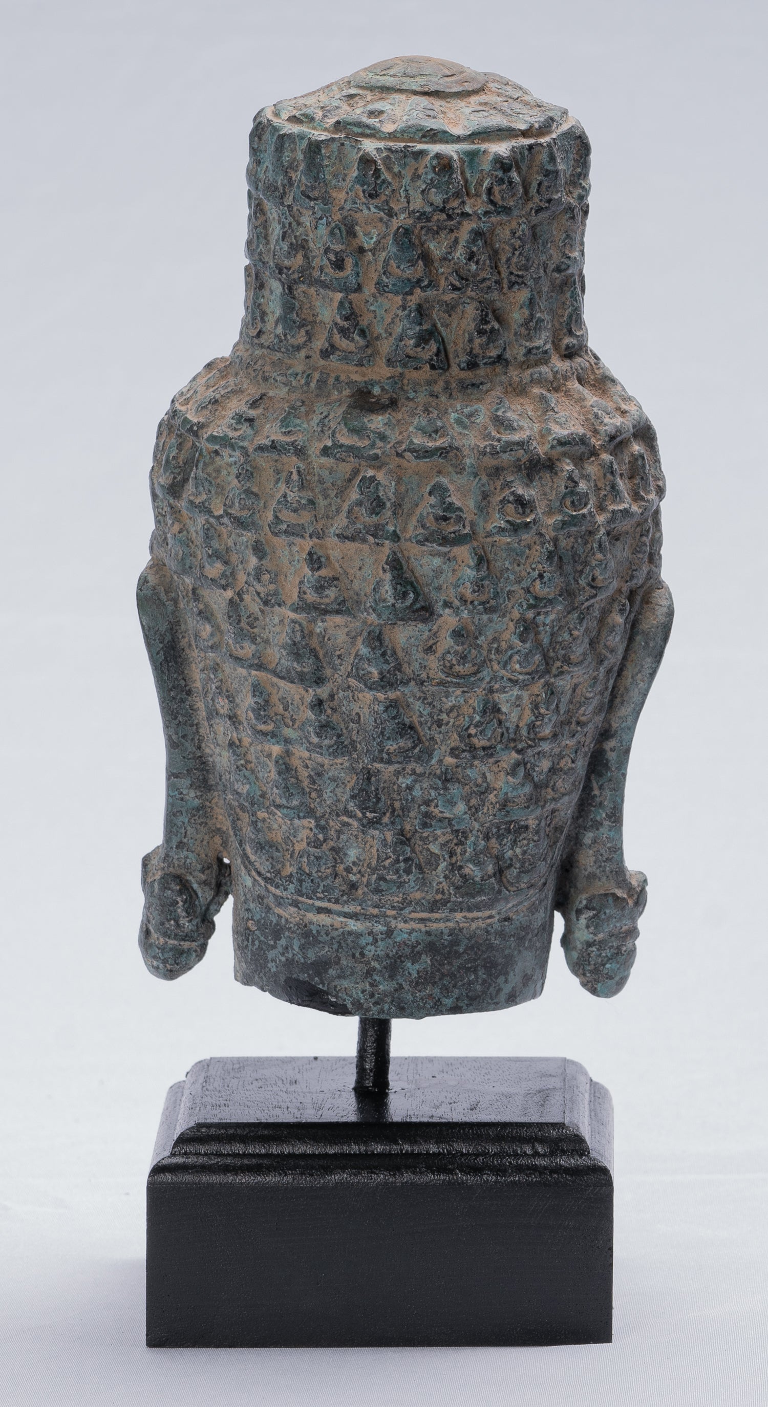 Antique Khmer Style Bronze Bayon Style Lokeshvara Head - 24cm/10"