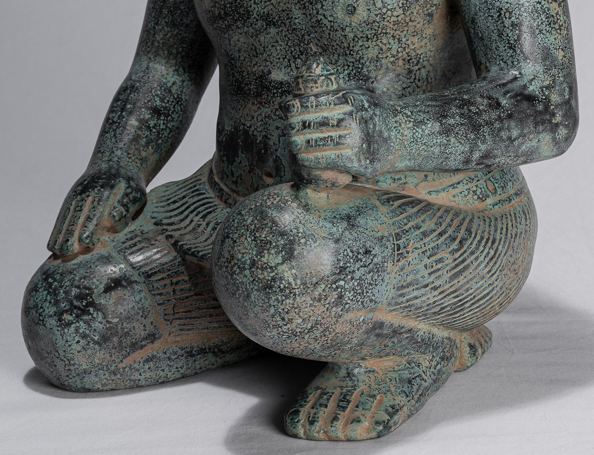 Antique Khmer Style Bronze-Vishnu Avatar-Narasimha ou Narasingh-40cm/16 "