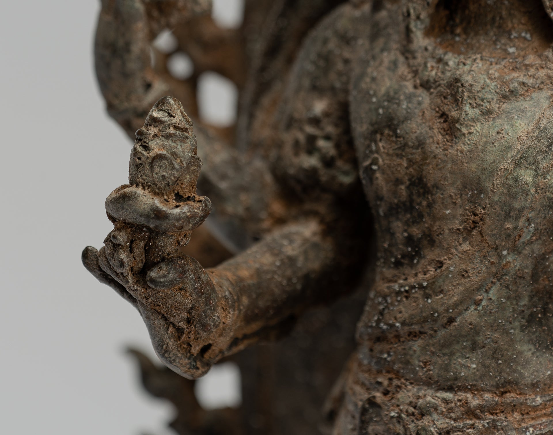 Brahma Statue. Antike indonesische Stil Majapahit Stehende Bronze Brahma Statue mit 32cm/13"