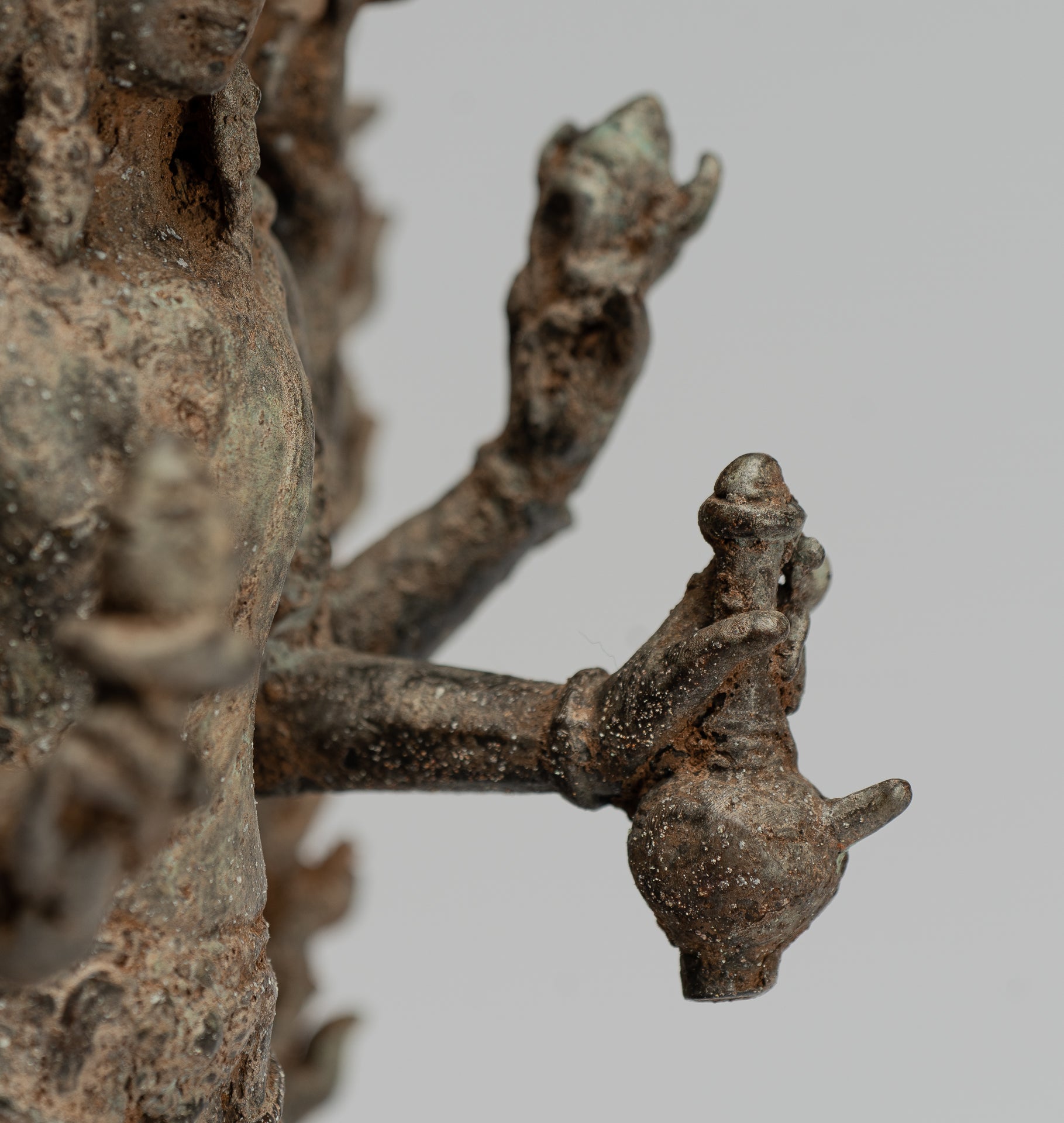 Brahma Statue. Antike indonesische Stil Majapahit Stehende Bronze Brahma Statue mit 32cm/13"