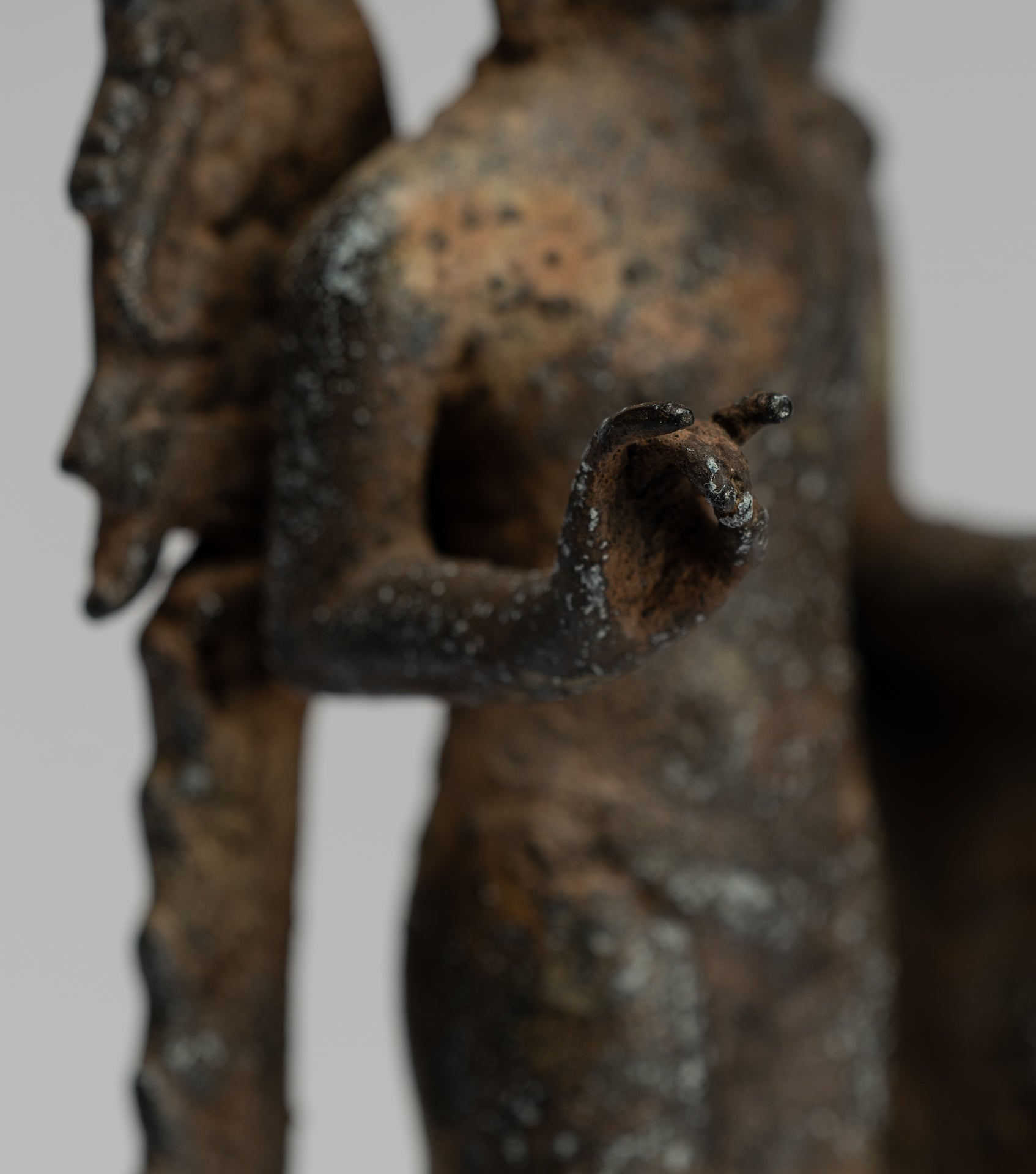 Estatua de Buda - Estilo indonesio antiguo Bronce Javanese enseñanza Buda - 23 cm/9 "