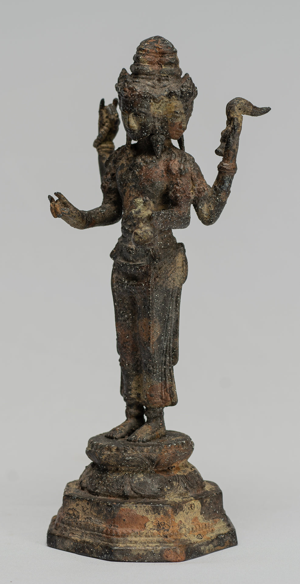 Statua Brahma - Antique stile indonesiano Majapahit in piedi Bronzo Brahma Statua - 23cm/9 "