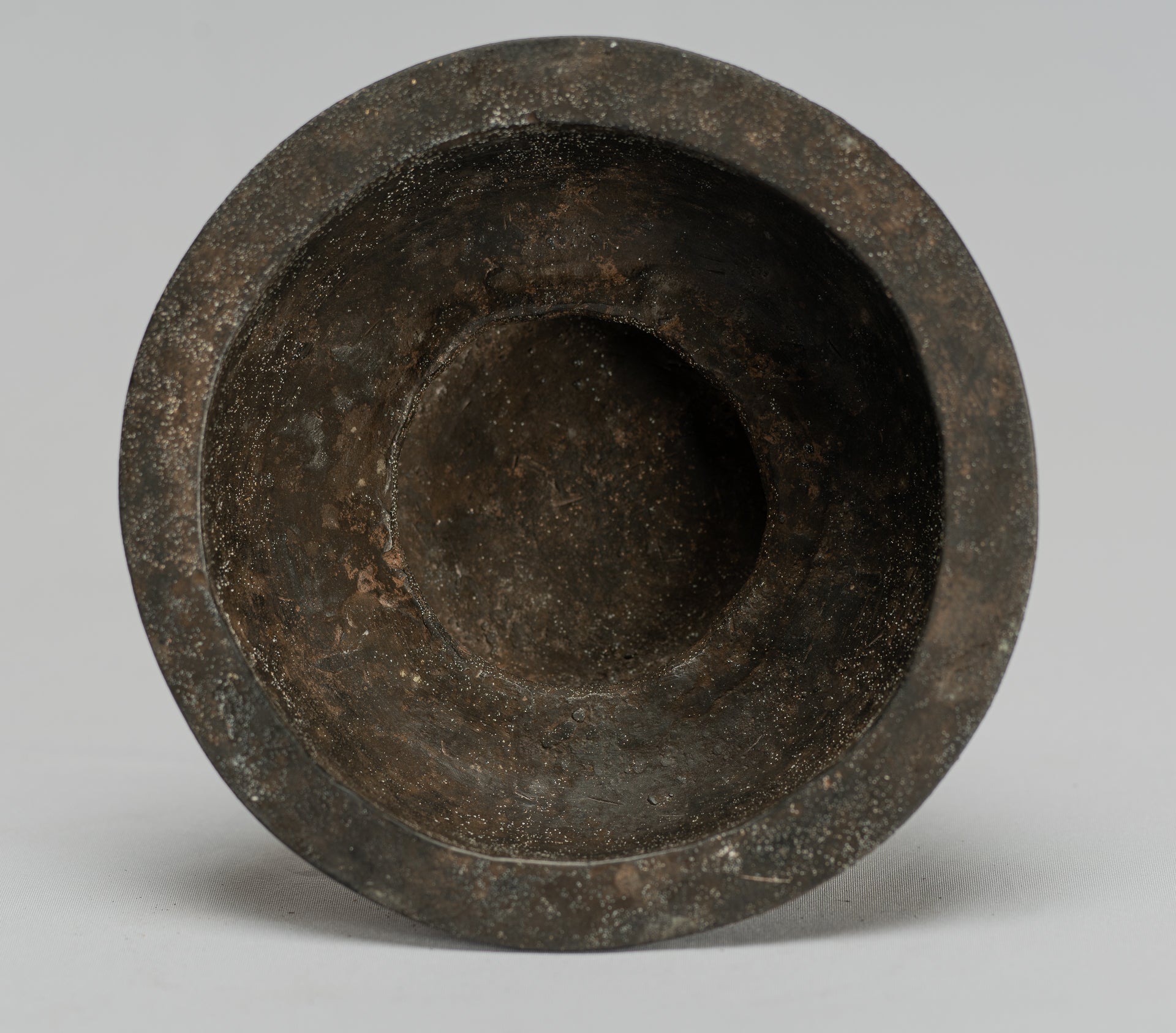 Tara Statue - Antique Java Style Majapahit Seated Bronze Devi Tara Statue - 18cm/7"