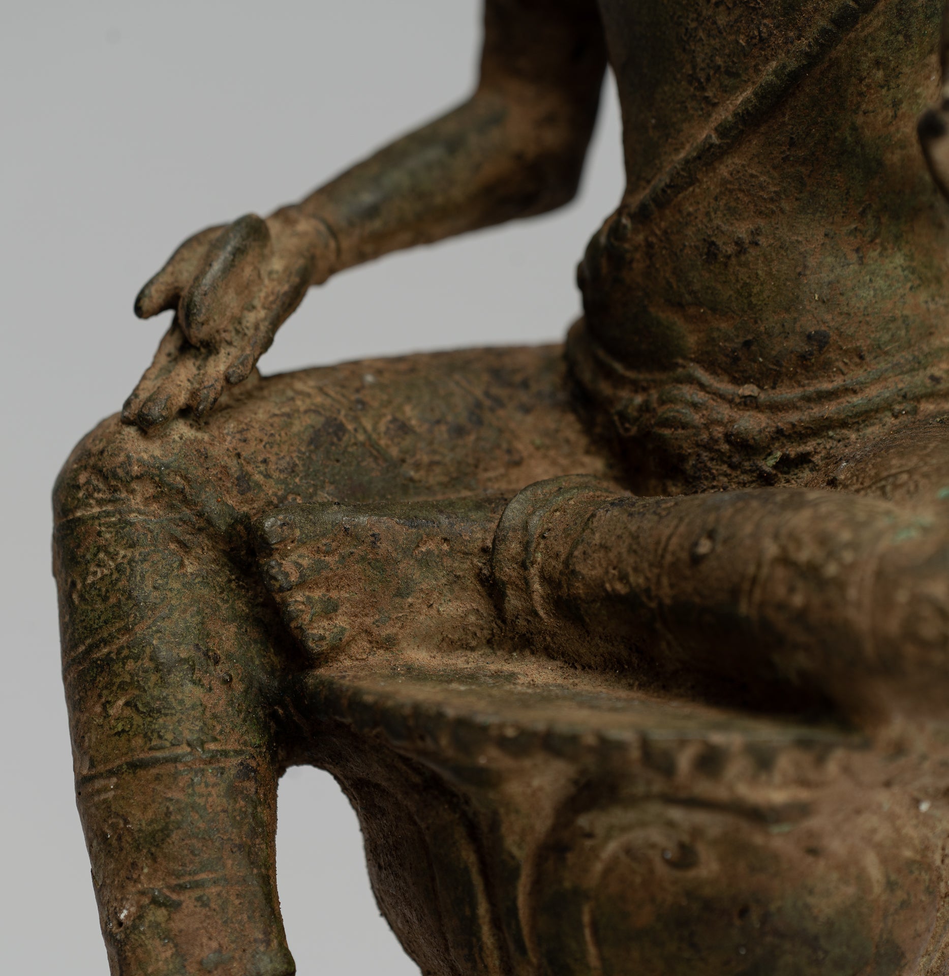 Shiva Statue-Antike Indonesische Stil Bronze Javanesisch Seated Majapahit Shiva Statue-28cm/11 "