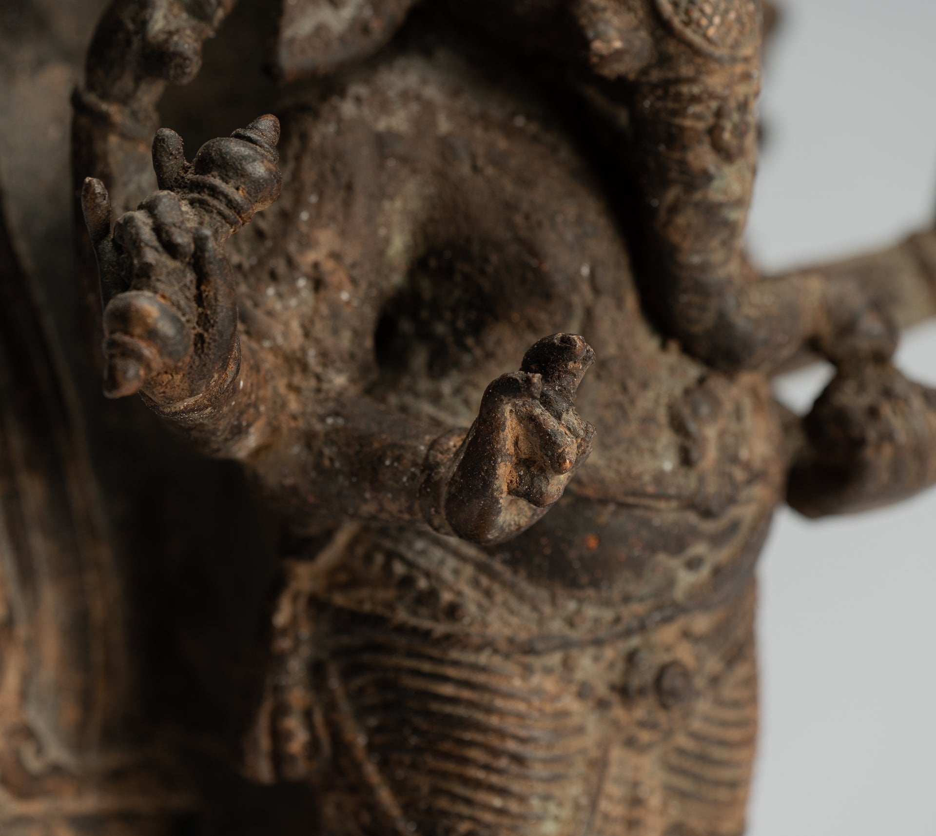 Estatua de Ganesha - Estatua de Ganesha de bronce de estilo javanés antiguo - 33 cm/13 "