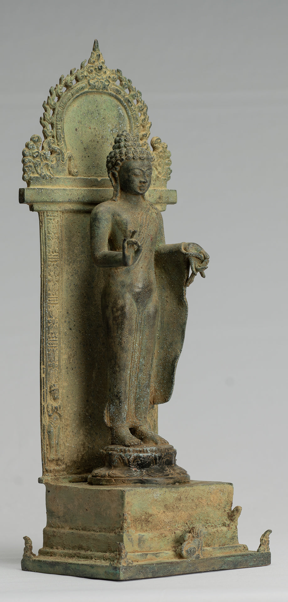 Statua di Buddha - Antique stile indonesiano in piedi bronzo giavanese insegnamento Buddha - 36 cm/14 "