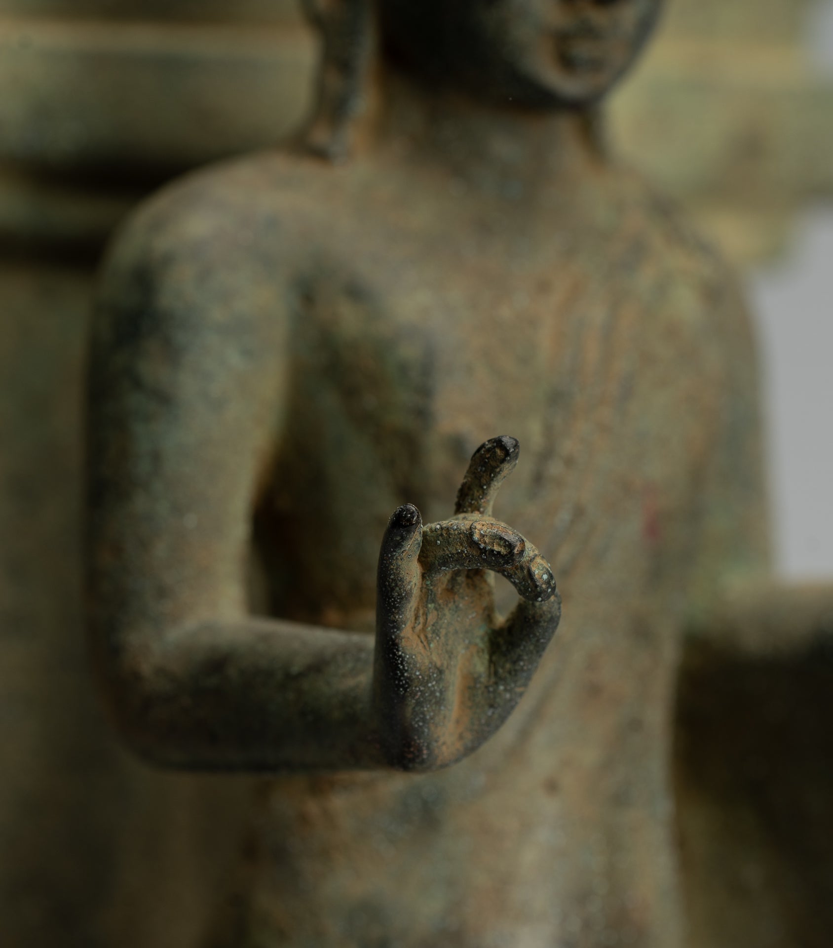 Statua di Buddha - Antique stile indonesiano in piedi bronzo giavanese insegnamento Buddha - 36 cm/14 "