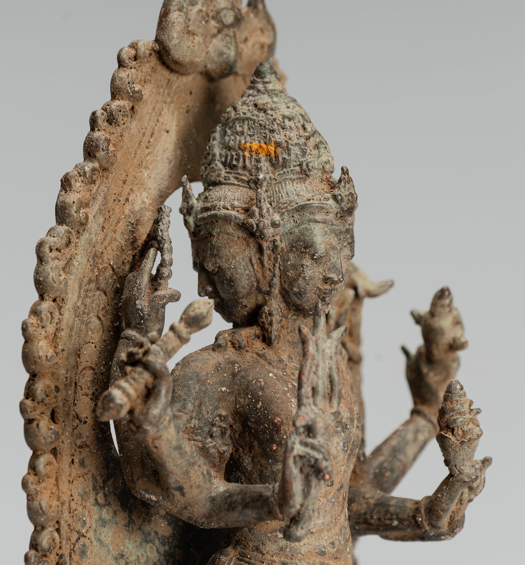 Brahma Statue - Antique Indonesian Style Majapahit Standing Bronze Brahma Statue - 31cm/12"