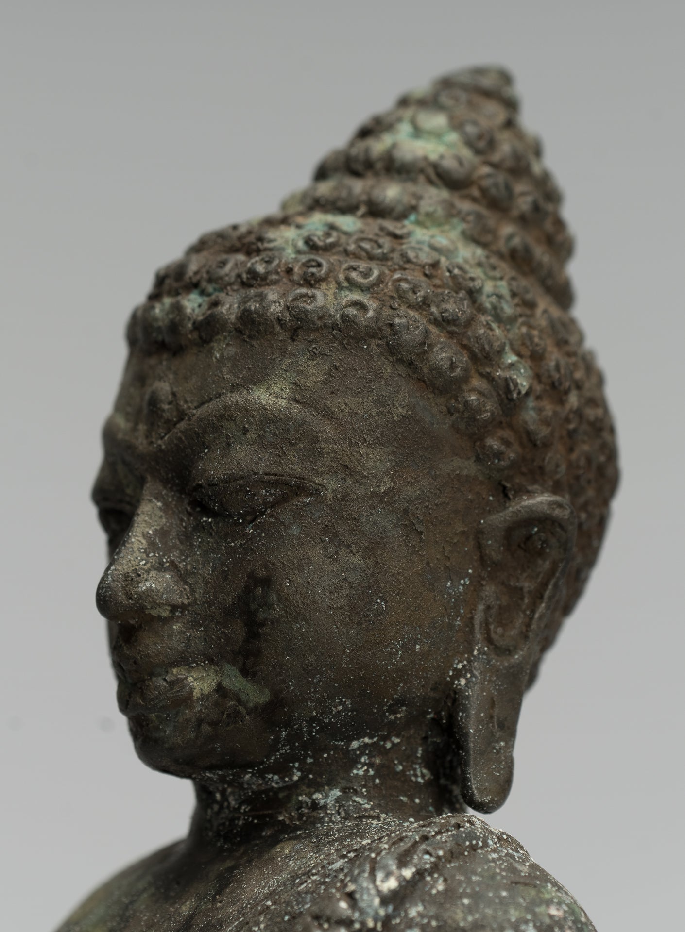 Statue de Bouddha – Bouddha d'enseignement javanais debout en bronze de style indonésien antique – 37 cm/15"