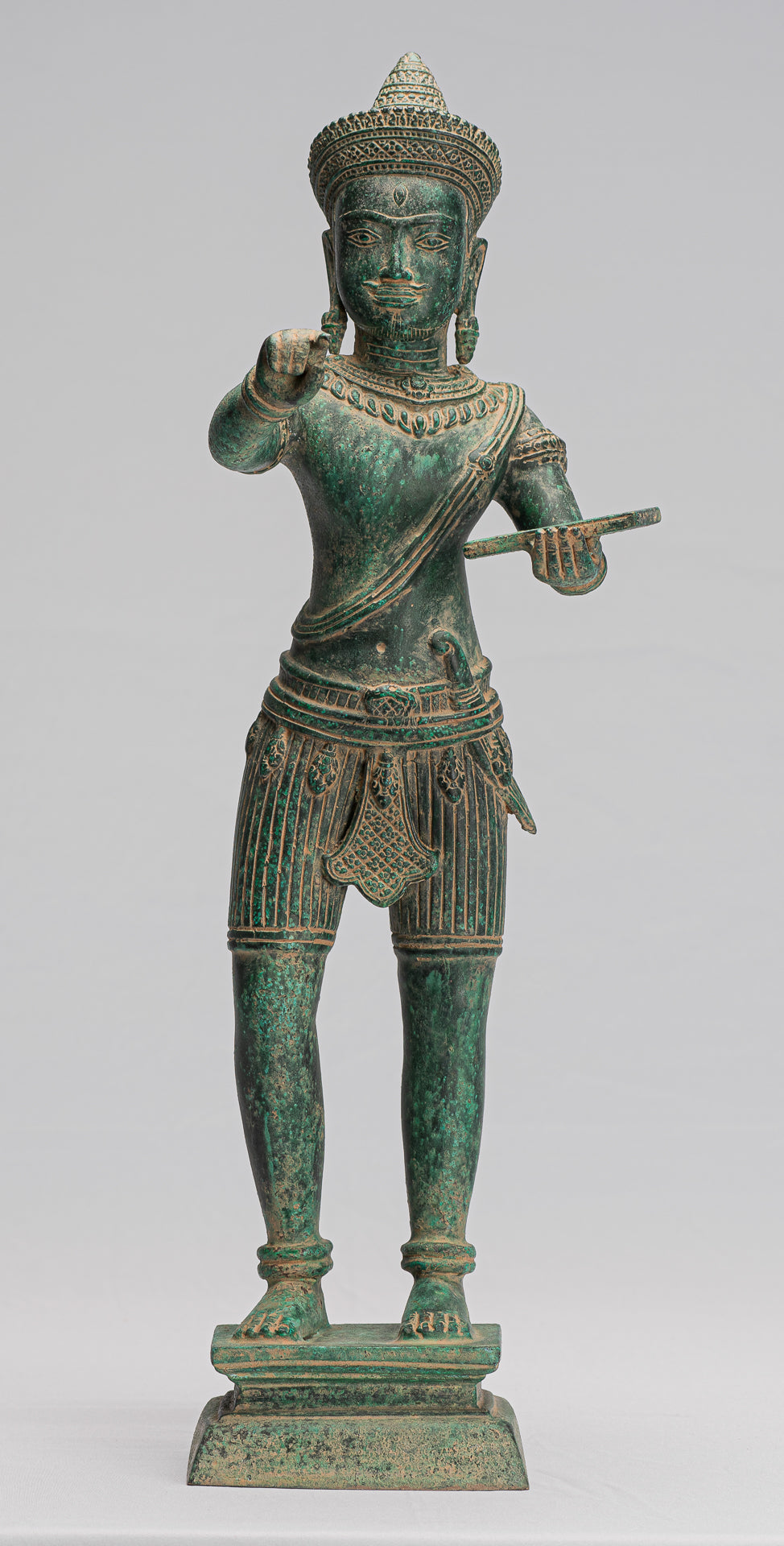 Antique Khmer Style Bronzo Angkor Wat Style Vishnu Statue - 53cm/21 "