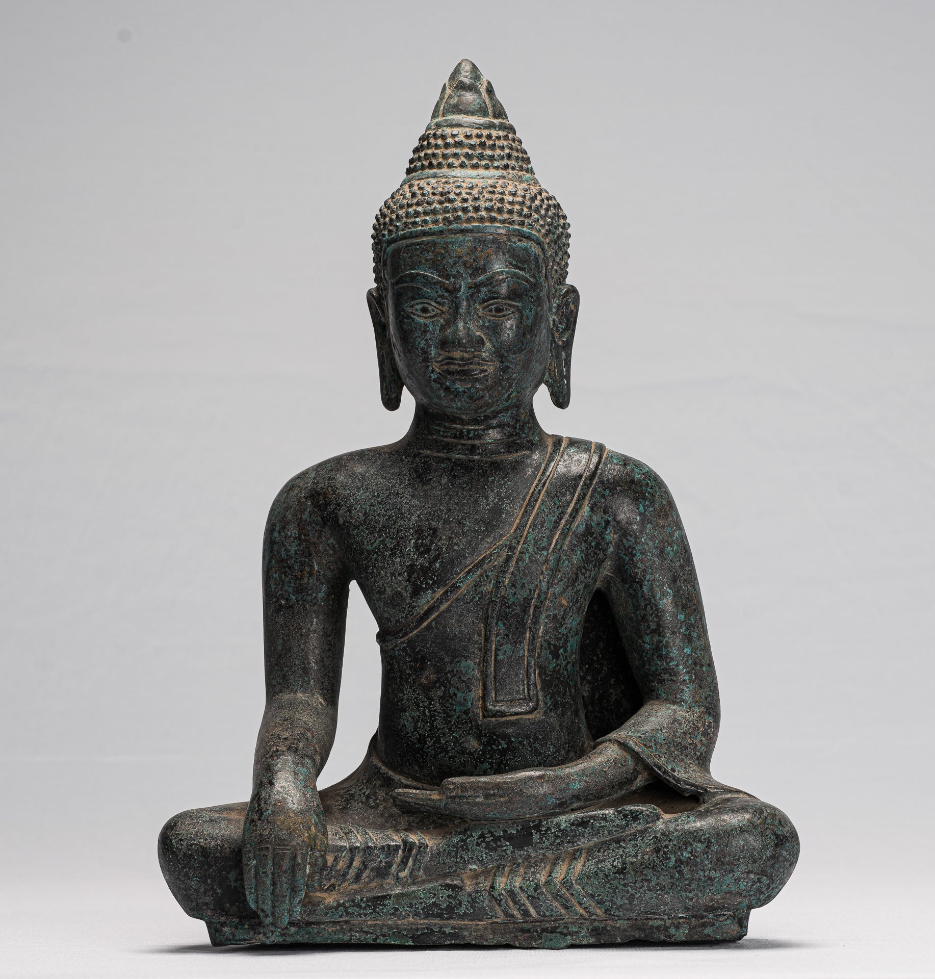 Statue di Buddha - Antique Khmer Style Bronze Enlightenment Angkor Wat Buddha Statua - 40 cm/16 "