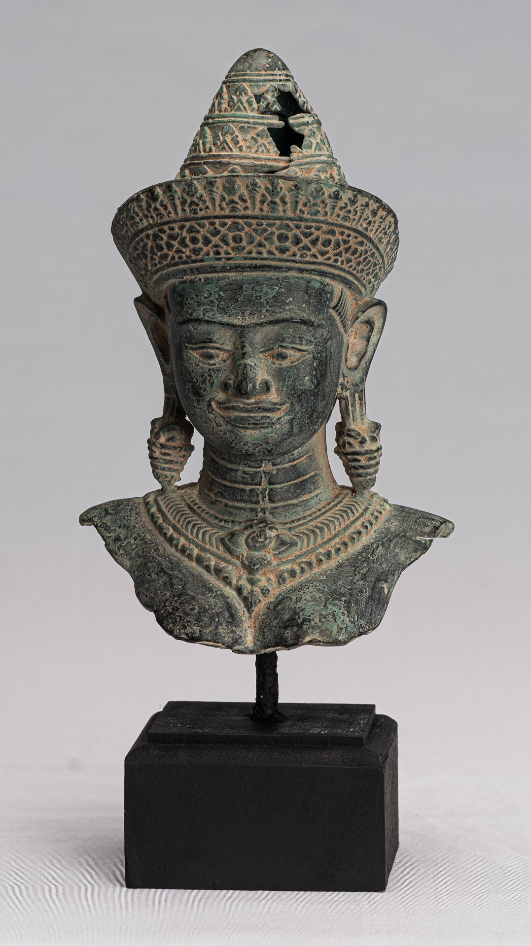 Lakshmi Statue - Antique Khmer Style Lakshmi / Devi Consort of Vishnu Torso - 26cm/10"