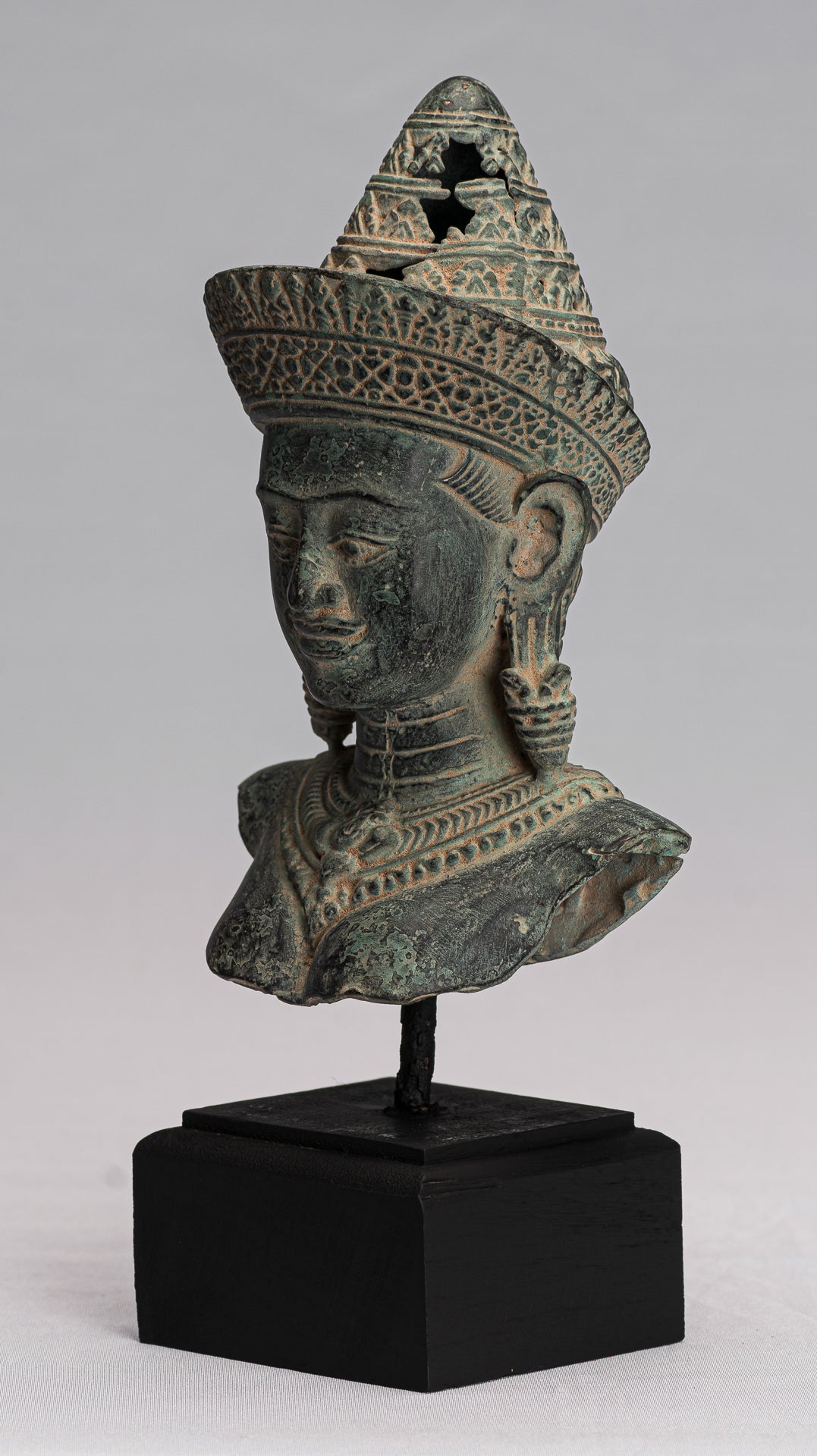 Lakshmi Statue - Antique Khmer Style Lakshmi / Devi Consort of Vishnu Torso - 26cm/10"