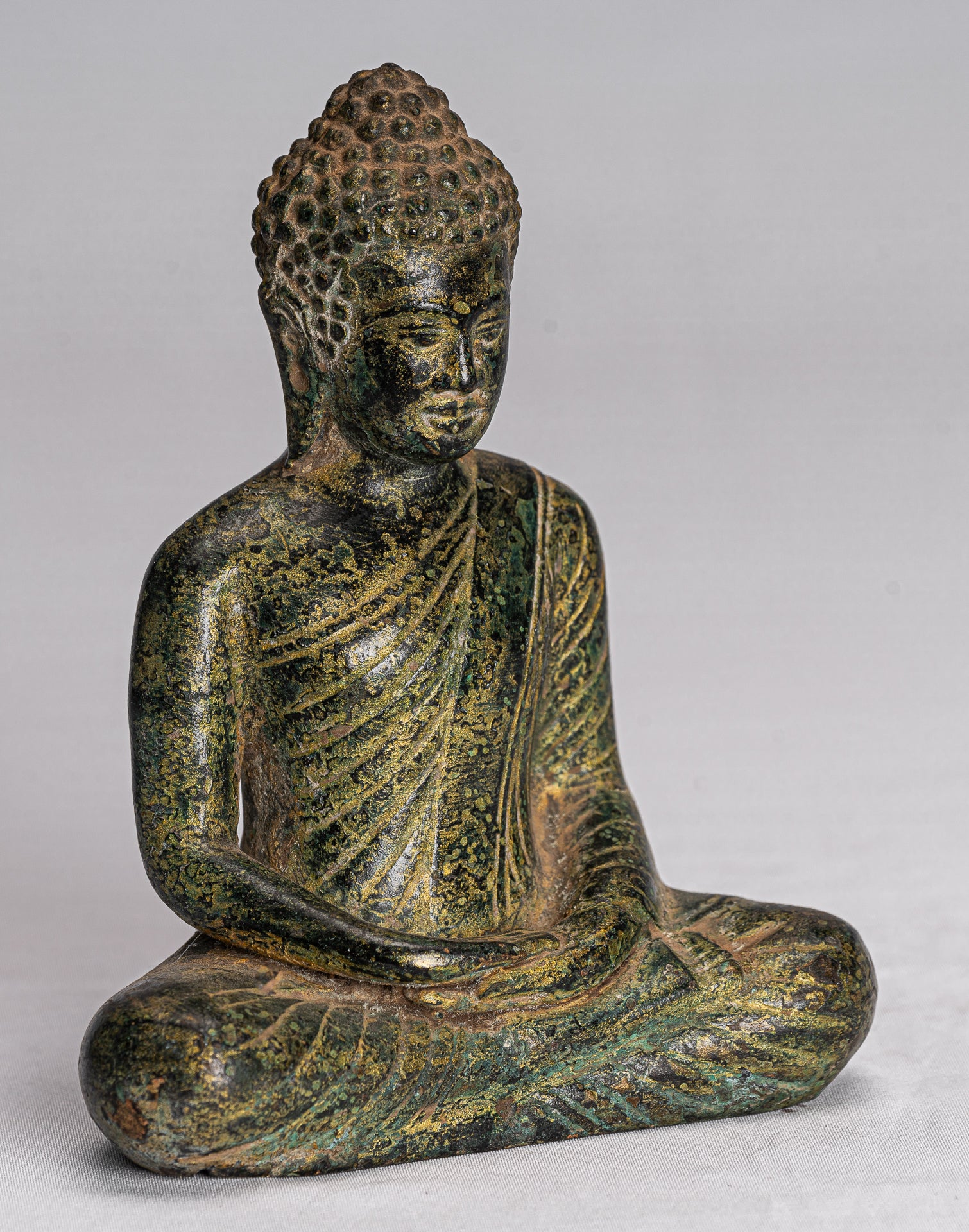 Statua Buddha - Antique Khmer in stile Khmer Meditazione seduta Angkor Buddha Statue -13,5 cm/5 "