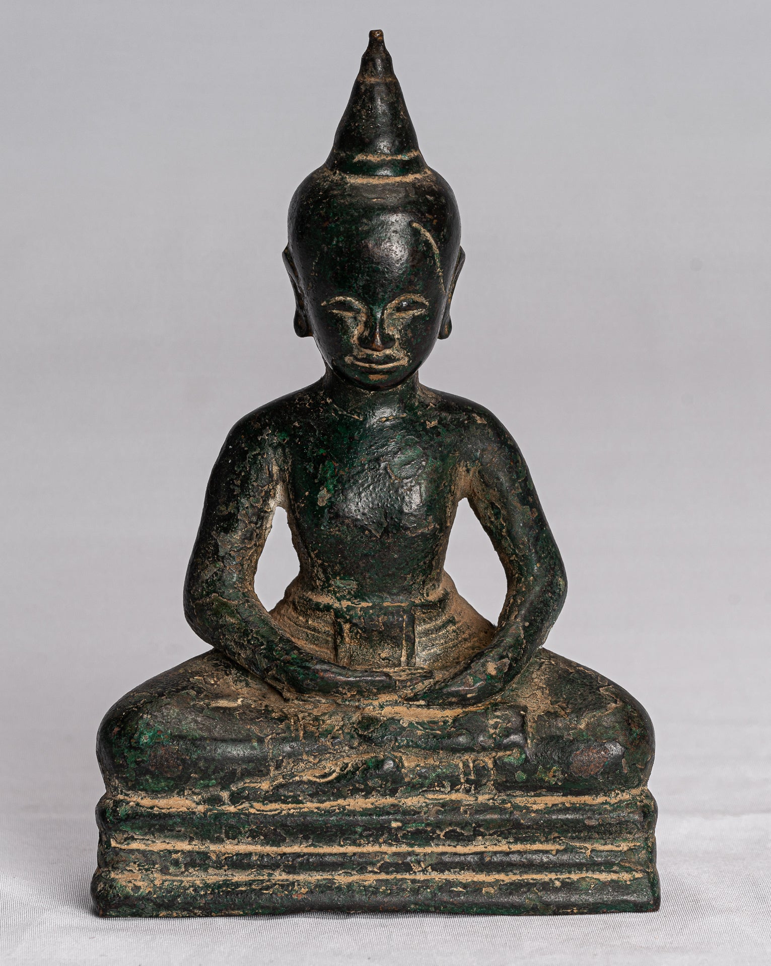 Statue di Buddha - Antique Khmer in stile Khmer Meditazione di bronzo Phnom Da Buddha Statue - 145 cm/6 "